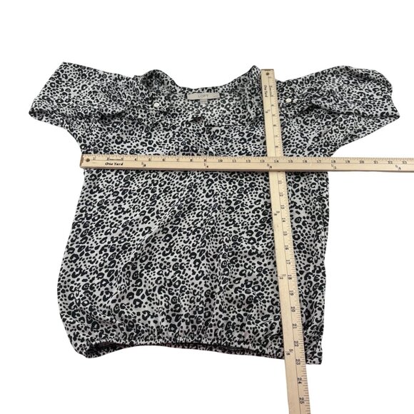 Ann Taylor LOFT Womens Petite Blouse Size XS Leopard Print Long Sleeve - Picture 3 of 4